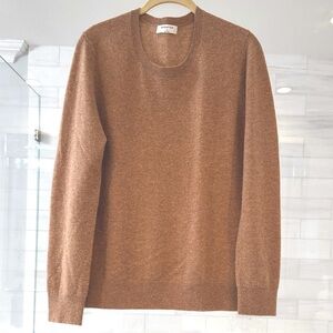 Camel Cashmere Crewneck Knit Sweater